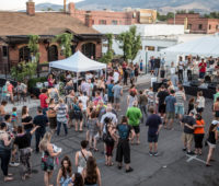 A crowd gathers at the Midtown Reno Art Walk