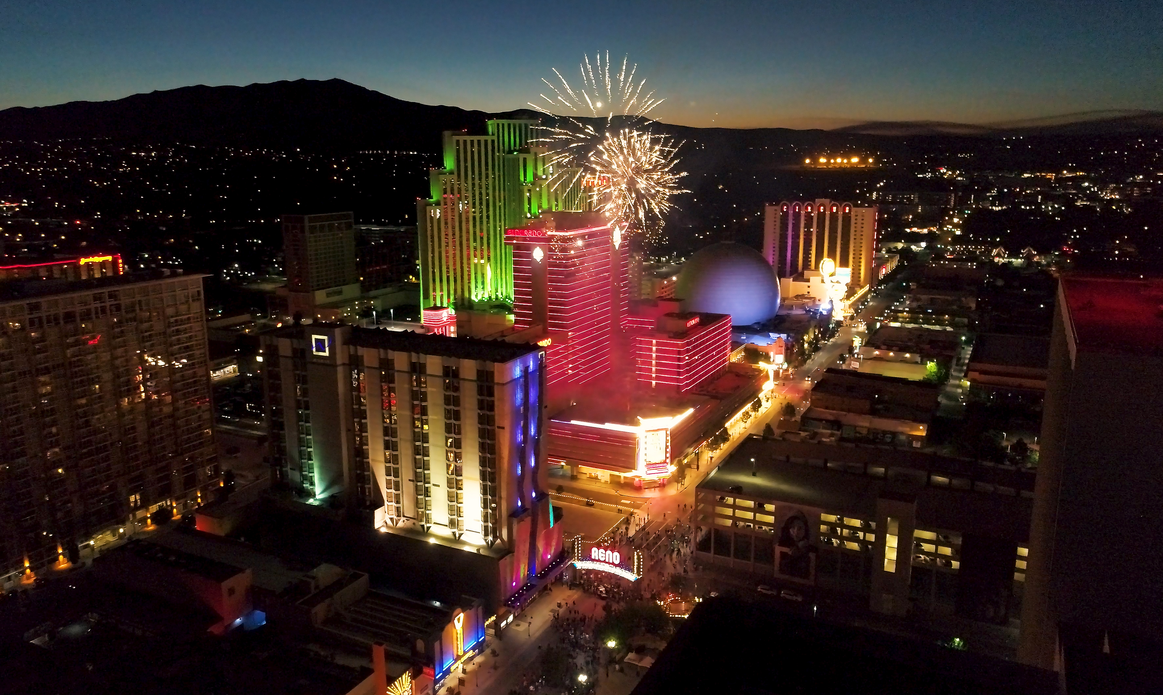 Reno events in December - New Year's Eve Downtown Fire Works Display