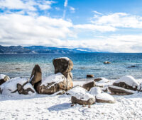 Snowy beach