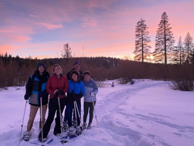 Sunset snowshoe tour