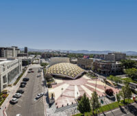 The Pioneer Center in Reno from a birds eye view