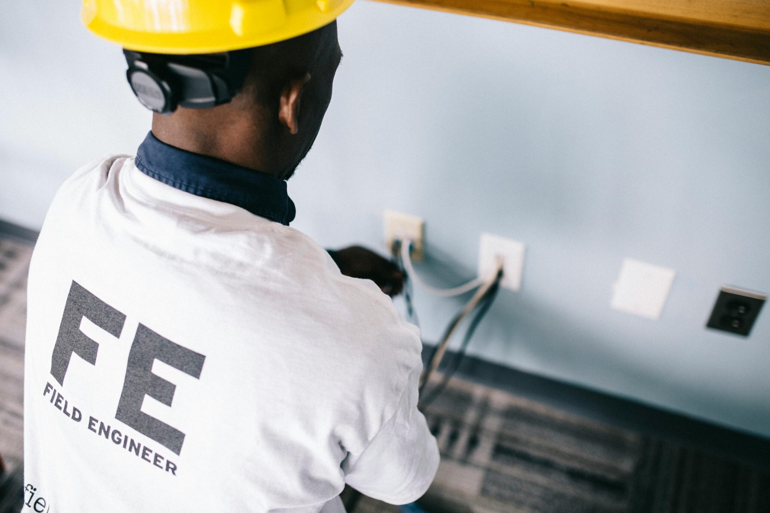 electrician checking wires