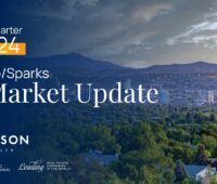 Photo of Reno cityscape with the title "3rd Quarter 2024 Reno/Sparks Market Update" and three logos below.