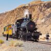 Steam train in the desert