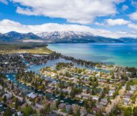 South Lake Tahoe Keys in Summer on Sunny Day with Clear Waters